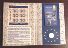 ROMANIA 2009 -10 ANI DE LA INTRODUCEREA MONEDEI EURO - MAPA - 1825 b - RRR ! foto