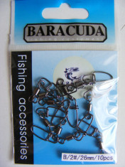 Set 10 agrafe Baracuda &amp;quot;double lock&amp;quot; cu vartej nr 2 foto
