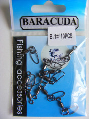 Set 10 agrafe Baracuda &amp;quot;double lock&amp;quot; cu vartej nr 1 foto