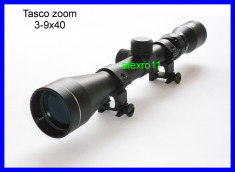 LUNETA ARMA TASCO ZOOM 3-9x40 - SISTEME DE PRINDERE INCLUSE - VANATOARE , AIRSOFT foto