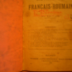 CONST. SAINEANU - DICTIONNAIRE FRANCAIS - ROUMAIN , IMPRIMERIA - CARTEA ROMANEASCA - BUCURESTI - 1921.