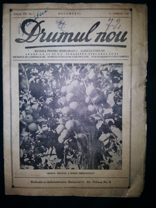 Revista &quot; Drumul nou &quot; / 15 apr. 1937 ( Revista pentru indrumarea agricultorilor )