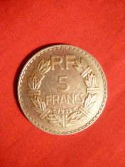 Moneda 5 Fr. 1933 Franta ,nichel , cal.F.Buna foto