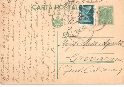 CPI (B2909) CARTE POSTALA, CIRCULATA, 3.IUL.1937, STAMPILE, TIMBRE foto