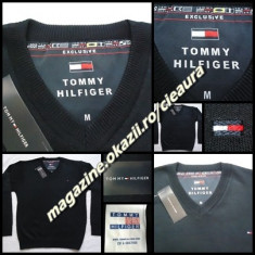 PULOVER BLEUMARIN BARBATI GEN FIRMA TOMMY HILFIGER EXCLUSIVE ANCHIOR 100% LANA foto