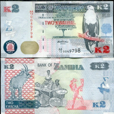 ZAMBIA- 2 KWACHA 2012-2013-UNC!!-seria AA foto