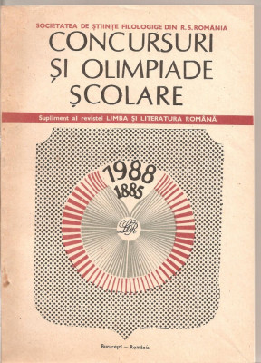 (C4181) CONCURSURI SI OLIMPIADE SCOLARE, SUPLIMENT AL REVISTEI LIMBA SI LITERATURA ROMANA, AUTOR: MARICA ANGHELESCU SI COLECTIVUL, 1988 foto