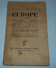 Europe nr. 57 15 septembrie 1927 (limba franceza) foto