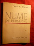 Al.Graur -Nume de Persoane -Prima Ed. 1965