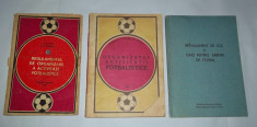 trei carti fotbal CNEFS FRF FIFA Regulamentul de organizare a activitatii fotbalistice 1972, Organizarea activitatii fotbalistice 1980 foto