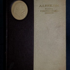 A. I. Herzen TEXTES PHILOSOPHIQUES CHOISIS Ed. en Langues Etrangeres Moscova 1950 cartonata