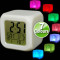Ceas cub cu led multicolor , ceas cu alarma si termometru. ceas desteptator digital Oferta!