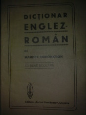 Marcel Schonkron - Dictionar Englez - Roman foto