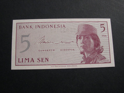 Indonezia 5 sen 1964 UNC/aUNC foto