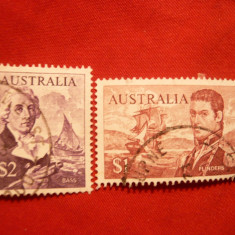 2Timbre 1$ si 2$ 1966 Australia - Navigatori , stamp. ,val.mari