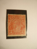 Timbru 2 pence orange ,filigr.III ,Australia 1914 George IV,1val.sarniera