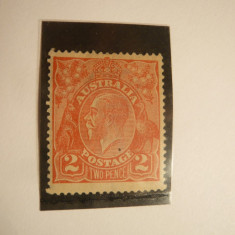 Timbru 2 pence orange ,filigr.III ,Australia 1914 George IV,1val.sarniera