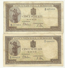 ROMANIA LOT BANCNOTE 500 LEI 1941, 1942 foto