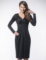 Rochie eleganta neagra cu maneci lungi foto