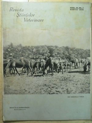 REVISTA STIINTELOR VETERINARE - NR 3 - 1939 - INSTITUTUL MARVAN BUCURESTI foto