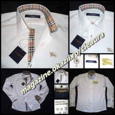 CAMASA BARBATEASCA ALBA NASTURI NEGRI sau BEJ FIRMA BURBERRY LONDON REGULAR FIT CAMBRATA FARA PENSE MANECA LUNGA CAMASI BARBATI NEW EDITION 70 % BBC foto