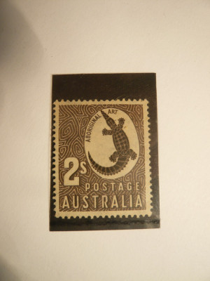 Timbru 2 Shilling brun 1948 Australia - crocodil foto