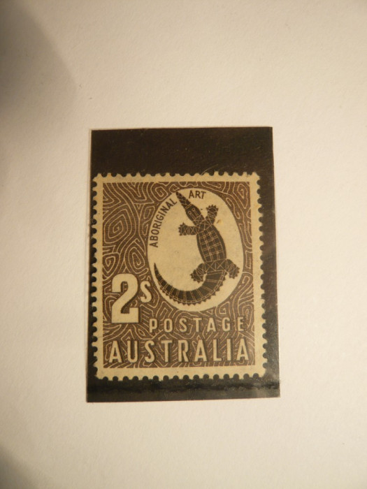Timbru 2 Shilling brun 1948 Australia - crocodil