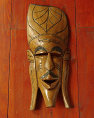 Sculptura - Masca deosebita realizata din lemn - model deosebit !!! foto