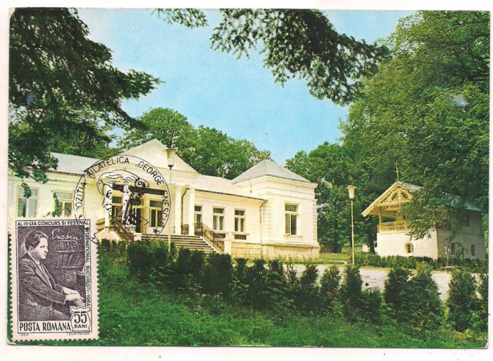 carte postala(ilustrata maxima)-BACAU-Tescani-George Enescu