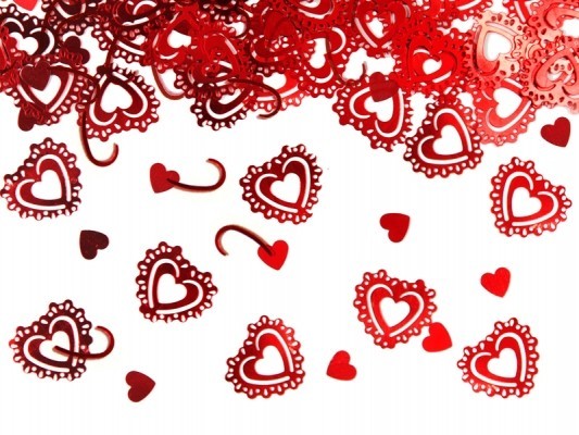 Confetti inimioare rosii. Confetti inimioare rosii.