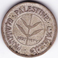 Palestina Israel sub mandat britanic,50 MILS 1927 argint,scriere trilingva,RARA,PRIMUL AN DE BATERE foto