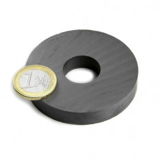 Magnet ferita inel, diametru 60/20 mm, fara acoperire, putere aprox. 4 kg foto