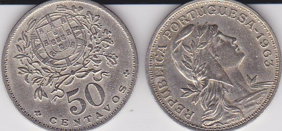 Portugalia 50 centavos 1963