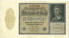 Germania bancnota marime medie 100x180 mm,10.000 mark 1922,VF++ foto