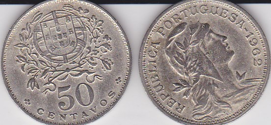 Portugalia 50 centavos 1962