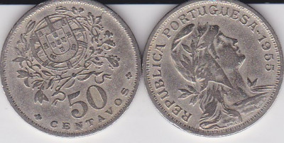 Portugalia 50 centavos 1955 foto