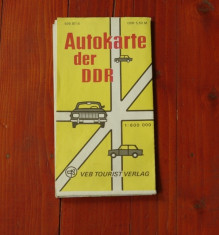 Harta rutiera DDR - Autokarte der DDR - 1977 foto
