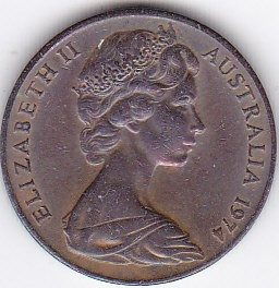 Moneda Australia 2 Centi 1974 - KM#63 aUNC foto