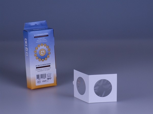 Importa cartonase lipesti pentru monede 37.5 mm dimensiune - 25 buc. in cutie