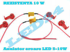 Rezistenta 10w, anulatoare de bec ars, eroare bord can-bus pentru p21w semnalizare, march arriere , stop frana foto