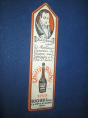 2342-I-Lichior Cherry Rocher- Reclama bauturi-Semn carte. Perioada 1920-30.
