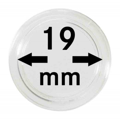 Capsule pentru monede - 10 buc. in cutie - dimensiune intrare 19 mm foto