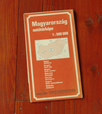 Harta rutiera Ungaria - Magyarorszag autoterkepe - perioada comunista anii 70 - 80 !!! foto