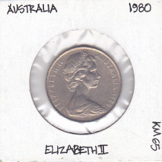 Moneda Australia 10 Centi 1980 - KM#65 VF