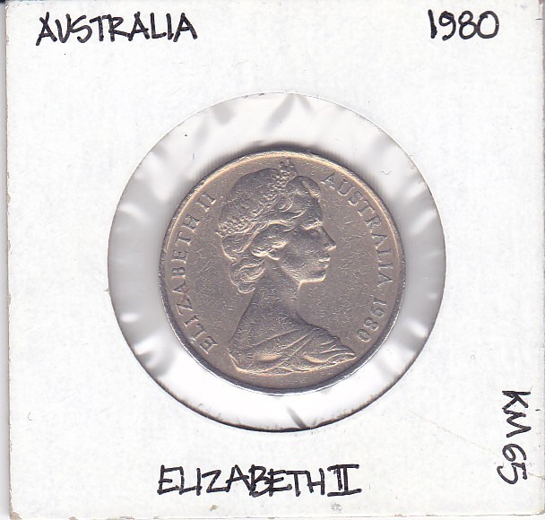 Moneda Australia 10 Centi 1980 - KM#65 VF