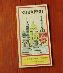 Harta orasului BUDAPESTA - kartografiai vallalat Budapest - 1982 foto