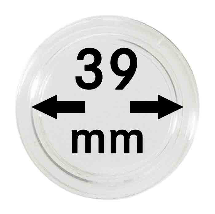 Capsule pentru monede 39 mm dimensiune intrare - 10 buc. in cutie