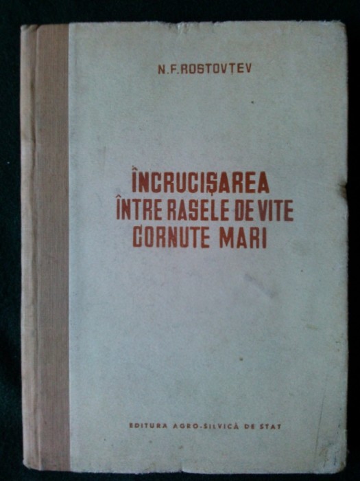 Incrucisarea intre rasele de vite Cornute mari - N.F. Rostovtev - 1951