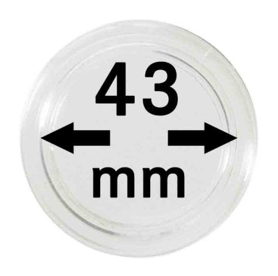 capsule pentru monede 43 mm dimensiune intrare - 10 buc. in cutie foto