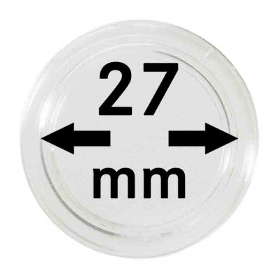 Capsule pentru monede 27 mm dimensiune intrare - 10 buc. in cutie foto